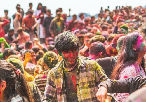 People celebrating Holi festival in Nepal