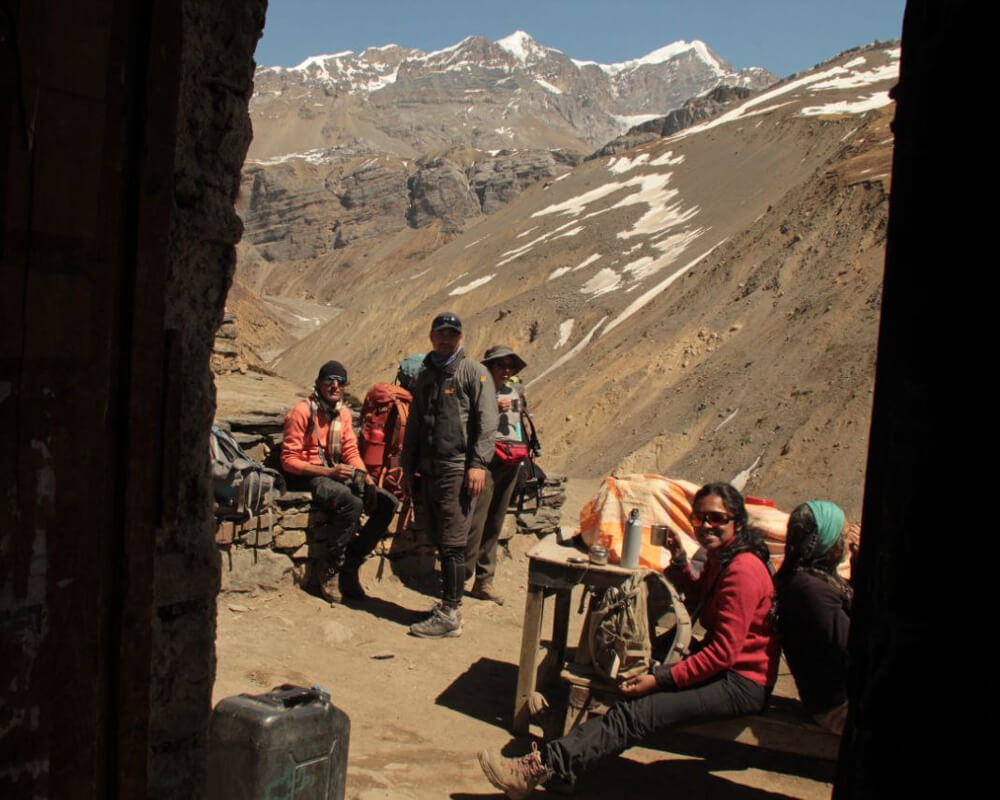 resting in Thorong high camp