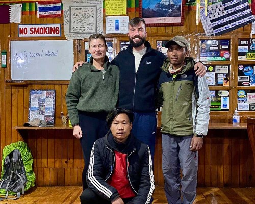 Guest With Our Guide And Porter