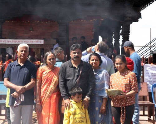 Manakamana Temple Indian Family