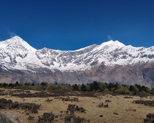 View Of Dhaulagiri Range During Lower Mustang Trekking Route