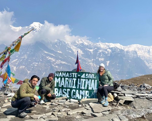 Yolohike Guest And Staffs At Top Of Mardi Himal Base Camp